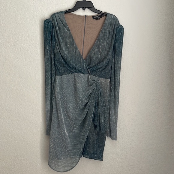 PatBO Ombre Lurex Faux Wrap Mini Dress size 12 - Picture 4 of 9